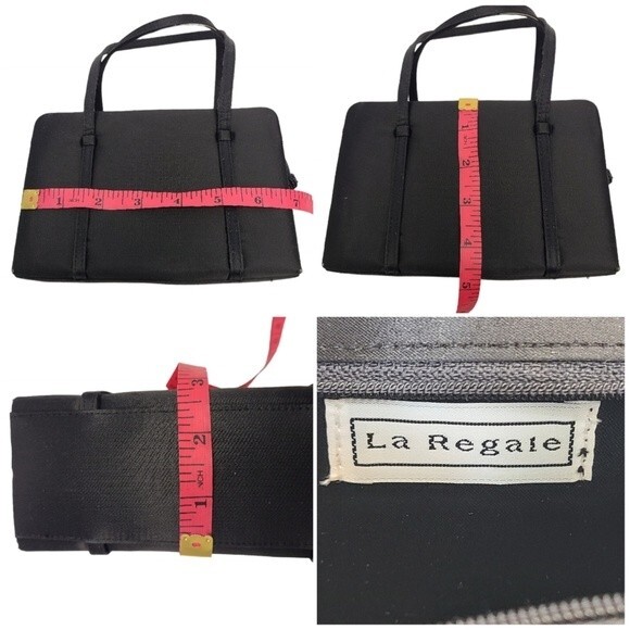 Vintage Y2K La Regale Small Black Satin Mini Handbag - Picture 16 of 16